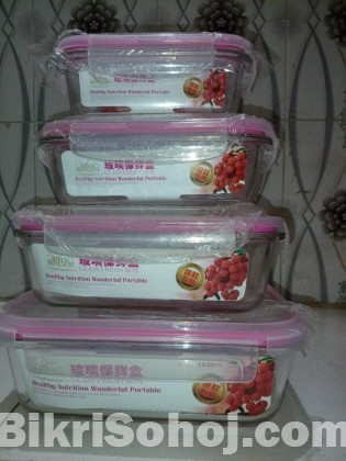 4 pcs Glass Food Container Set